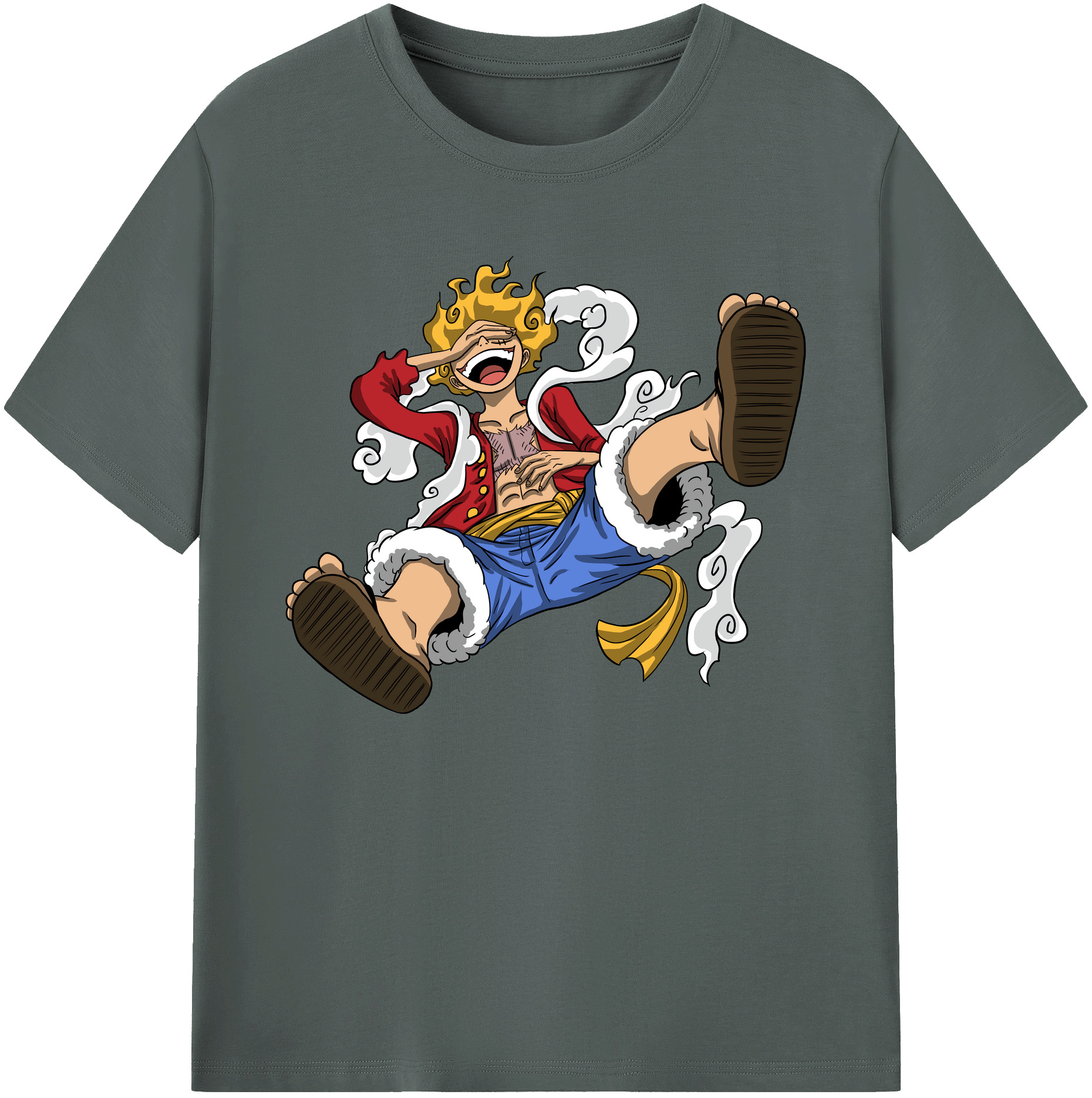 ワンピース モンキー・D・ルフィ ONE PIECE Monkey D. Luffy 綿100％ メンズ半袖Tシャツ｜肌触りやわらか＆通気性